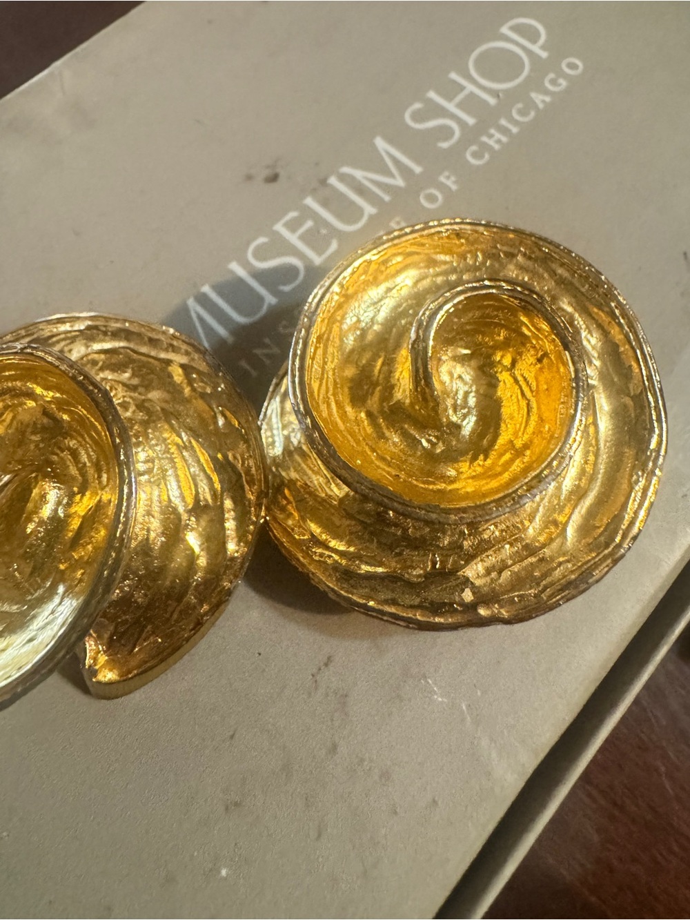 Blanca Gold Swirl Statement Clip Earrings